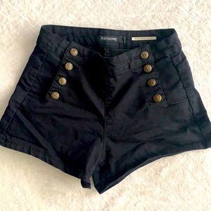 Black High Rise Sailor Shorts